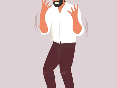 Flat illustration of a stressed man anxiety character illustration deadline pressure design ental health resources flat illustration graphic design illustration overwhelmed shaking stressed man take a break trembling ui vector