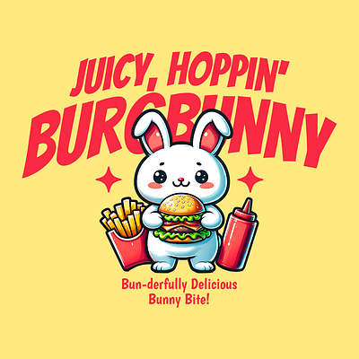 Burgbunny adorable bunny burger cartoon cute design funny kittl pop culture print on demand printondemand t shirt t shirt design tshirt tshirtdesign