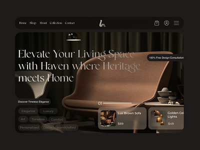 Haven Furniture's Website branding e commerce elegent figma furniture graphic design landing page ui uiux web design website