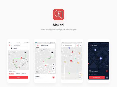 Makani Mobile App dark mode design icon map mobile app navigation ui ux