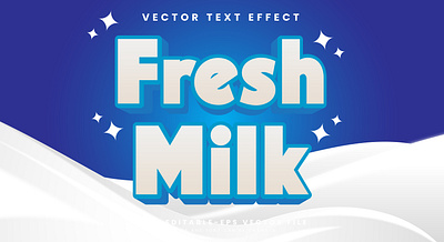 Fresh Milk 3d editable text style Template crunchy