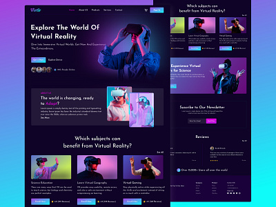 Virtual Reality Website UI Design figma ui uiux