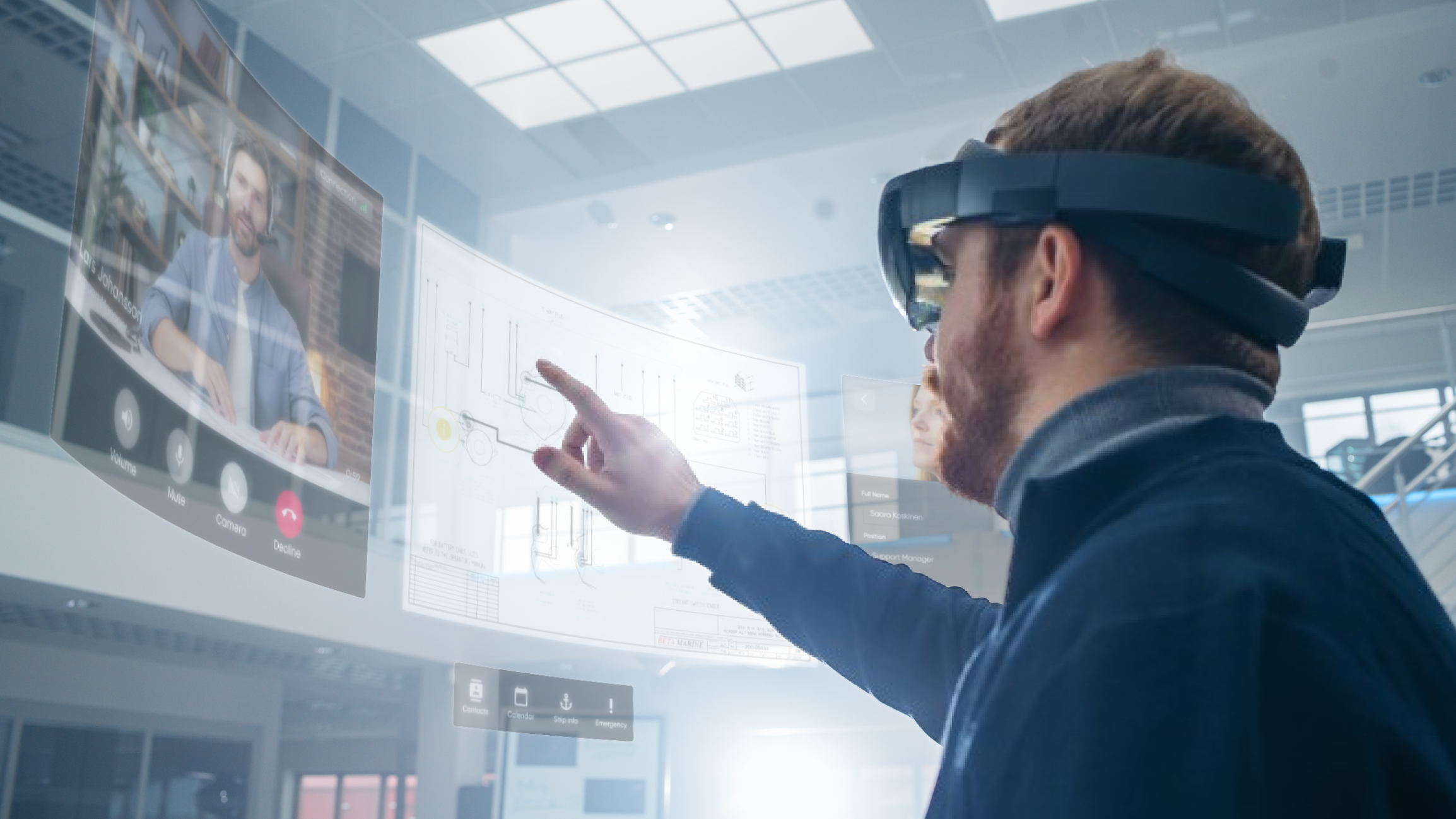 Interactive virtual dashboard ar design fluent ui virtual reality xr