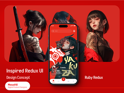 Inspired design concept- RUBY REDUX anime inspiration design ui visual design