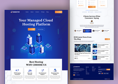 Web Hosting Landing Page UI Design 🗄️ cloud service domain domain landing page domain registration host hosting infrastructure hosting landing page hosting management hosting platform hosting services hosting template landing page design provider recovery solutions secure hosting server service template web hosting wordpress hosting