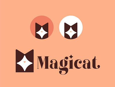 magicat cat logo magic magical magician mark pet sparkle start wizard