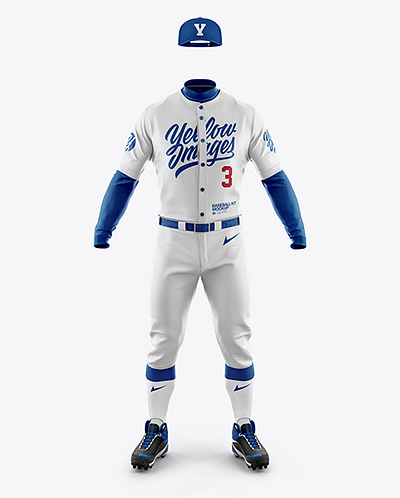 Download PSD Men’s Full Baseball Kit Mockup - Front View mockup kit