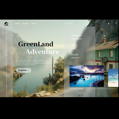 travel landing page animation graphic design ui