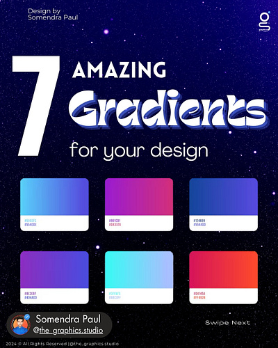 7 Amazing Gradients 3d animation branding design graphic design illustration logo motion graphics ui vector