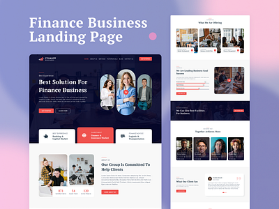 FINANCE BUSINESS LANDING PAGE business digitalfinance figma finance financewebsite financialservices fintech fintechsolutions graphic design innovativedesign investmentplatform landingpage responsivedesign ui uiux uiuxdesign userexperience webdesign website