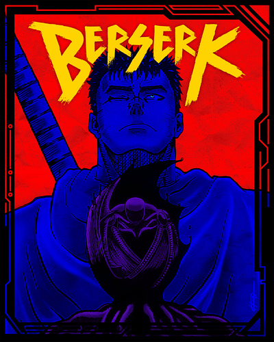 •0-19• Berserk anime berserk concept art cyborg digital art digital painting dystopia griffith guts illustration japan manga sword swordsman