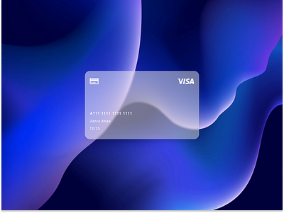 GlassWave Credit Card Design 3d glassmorphism graphic design ui uiux