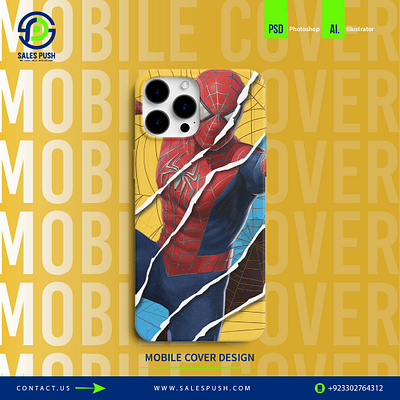 SPIDER MOBILE COVER DESIGN graphic design mobile cover design