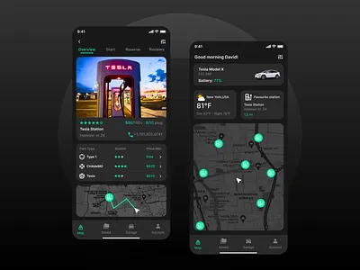 Tesla Station UI Design app app design branding design figma grapgic design graphic design illustration logo mobile app tesla car tesla station typography ui ui design ui ux design uiux ux vector visual design