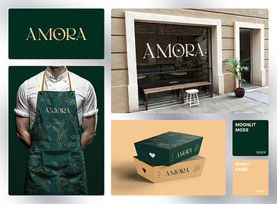 Amora - Restaurant branding brand branding logo luxury packaging packaking restarount restaurant