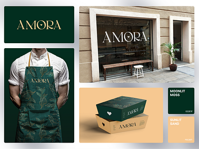 Amora - Restaurant branding brand branding logo luxury packaging packaking restarount restaurant