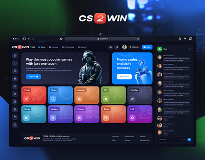 CS2WIN – Online CSGO Casino casino crash csgo design dice esports game jackpot mines open case ui ux