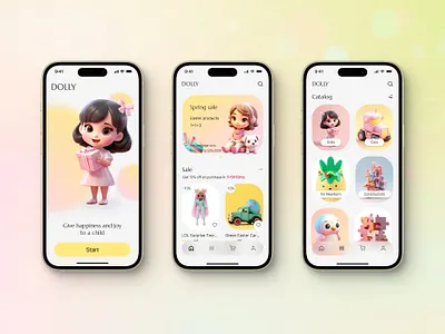 App for online-store "Dolly" childrens product design landing page online shop online store site ui uiux web design website