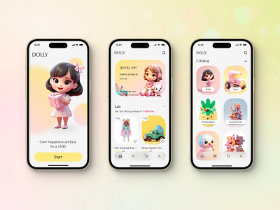App for online-store "Dolly" childrens product design landing page online shop online store site ui uiux web design website