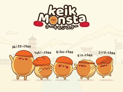 Keik Monsta, Han-Ji brand mascot branding cake graphic design illustration japan mascot