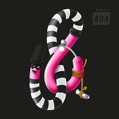 Page error: 404 Page Not Found 404 error affinity designer bone illustration rope thief vector wanted worm