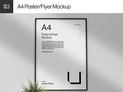 A4 Poster Mockup Indoor Scene (PSD) branding flyer mockup mockup mockup design mockup psd mockups poster mockup poster mockups
