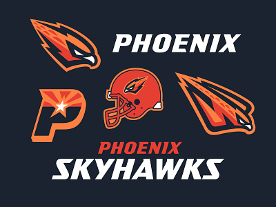 13/32 – Phoenix Skyhawks arizona branding design flash sheet football graphic design illustration logo phoenix skyhawk sports sports branding typography