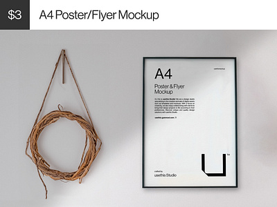 A4 Poster Mockup Indoor Scene (PSD) branding flyer mockup mockup mockup design mockup psd mockups poster mockup poster mockups