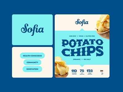 Sofia - Potato Chips - Logo + Packaging Design - Version 1 handwritten handwritten logo letter letters logo logo design modern packaging packaging design potato potato chips potato chips packaging potato logo script script logo sofia sofia logo wordmark wordmark logo