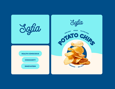 Sofia - Potato Chips - Logo + Packaging Design - Version 2 brand identity handwritten handwritten logo letter letters logo logo design modern packaging packaging design potato potato chips potato chips packaging script script logo sofia sofia logo wordmark wordmark logo