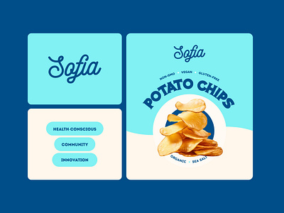 Sofia - Potato Chips - Logo + Packaging Design - Version 2 brand identity handwritten handwritten logo letter letters logo logo design modern packaging packaging design potato potato chips potato chips packaging script script logo sofia sofia logo wordmark wordmark logo