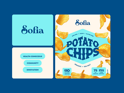 Sofia - Potato Chips - Logo + Packaging Design - Version 3 brand identity chips logo chips packaging letter letters logo logo design modern potato potato chips potato chips packaging sofia sofia logo wordmark wordmark logo