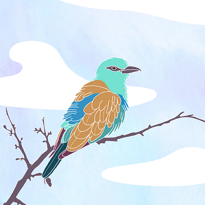 Roller bird 2d animation animation bird motion graphics nature