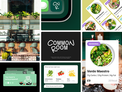 Restaurant Network UI Elements application branding cafe graphic design illi interface design logo mobile app restaurant stats ui ux vegan vegetarian