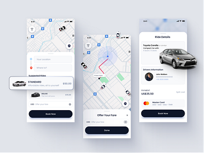 Car Ride App (Ride Sharing App) UI Design | Figma app branding design graphic design illustration logo typography ui ux vector