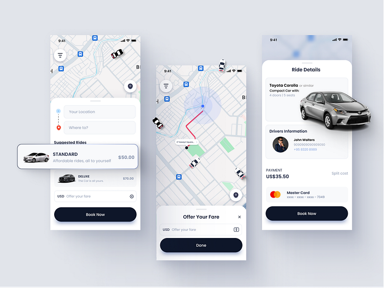 UBER Redesign | Concept UI Design | Figma | Ride App by Ramsha Qasim on ...