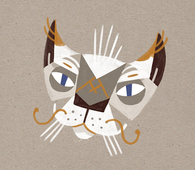 Smart cat art cat character drawing gartman illustration sticker