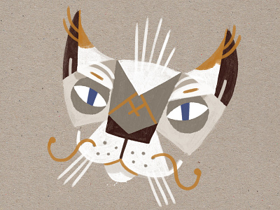 Smart cat art cat character drawing gartman illustration sticker