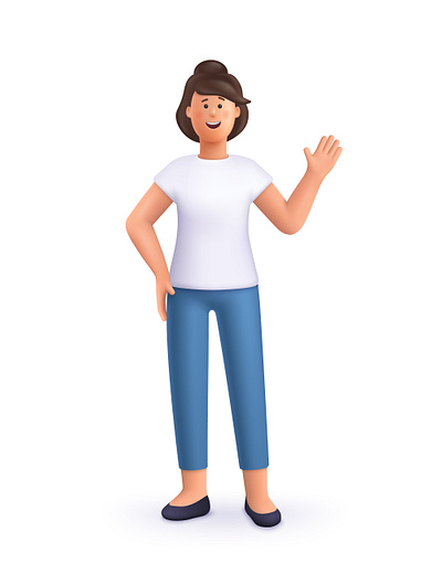 Woman with greeting gesture model