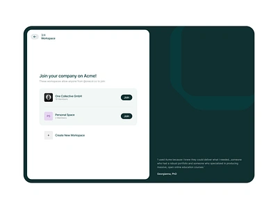 Onboarding / Workspace dashboard design desktop app invite join list onboarding team user user interface workspace