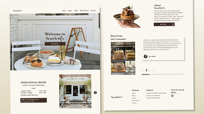 Scarllet's application cafe menu reservation restaurant ui uiux user interface ux website