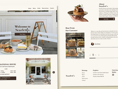 Scarllet's application cafe menu reservation restaurant ui uiux user interface ux website