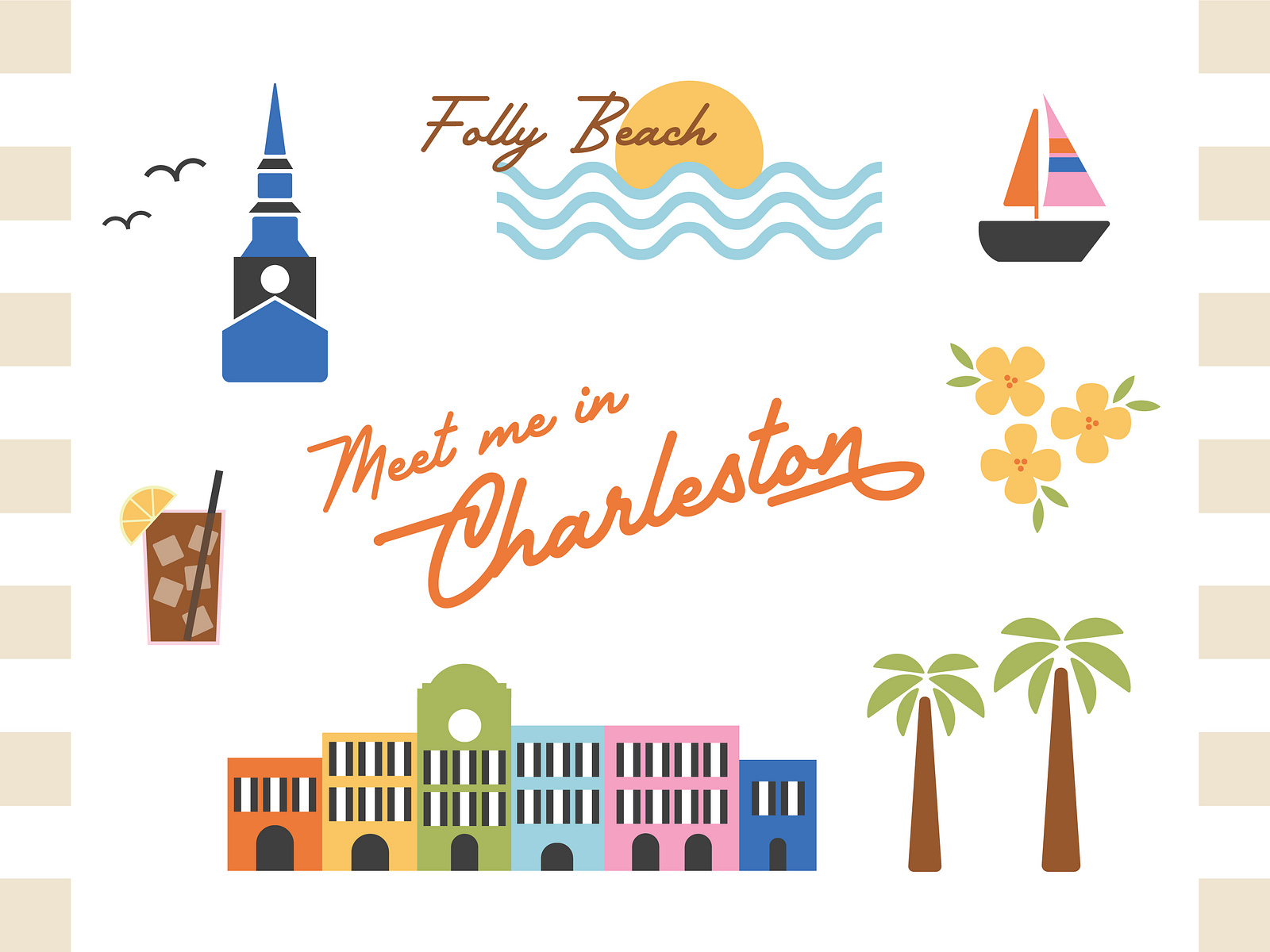 Charleston, South Carolina Icons by Emily Backus on Dribbble