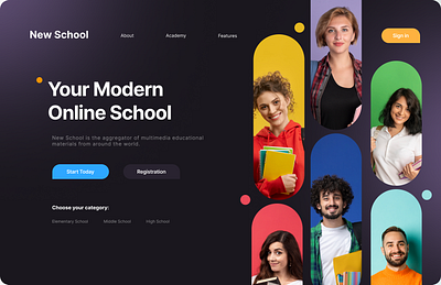 Education Website Front Page ui