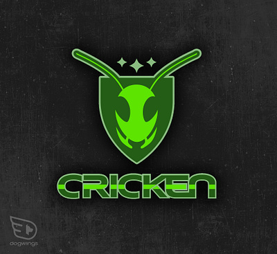 Logo concepts chipdavid cricket dogwings drawing icon logo vector
