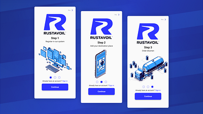 RustavOil app aplication app blue branding design mobile mobile app ui ux