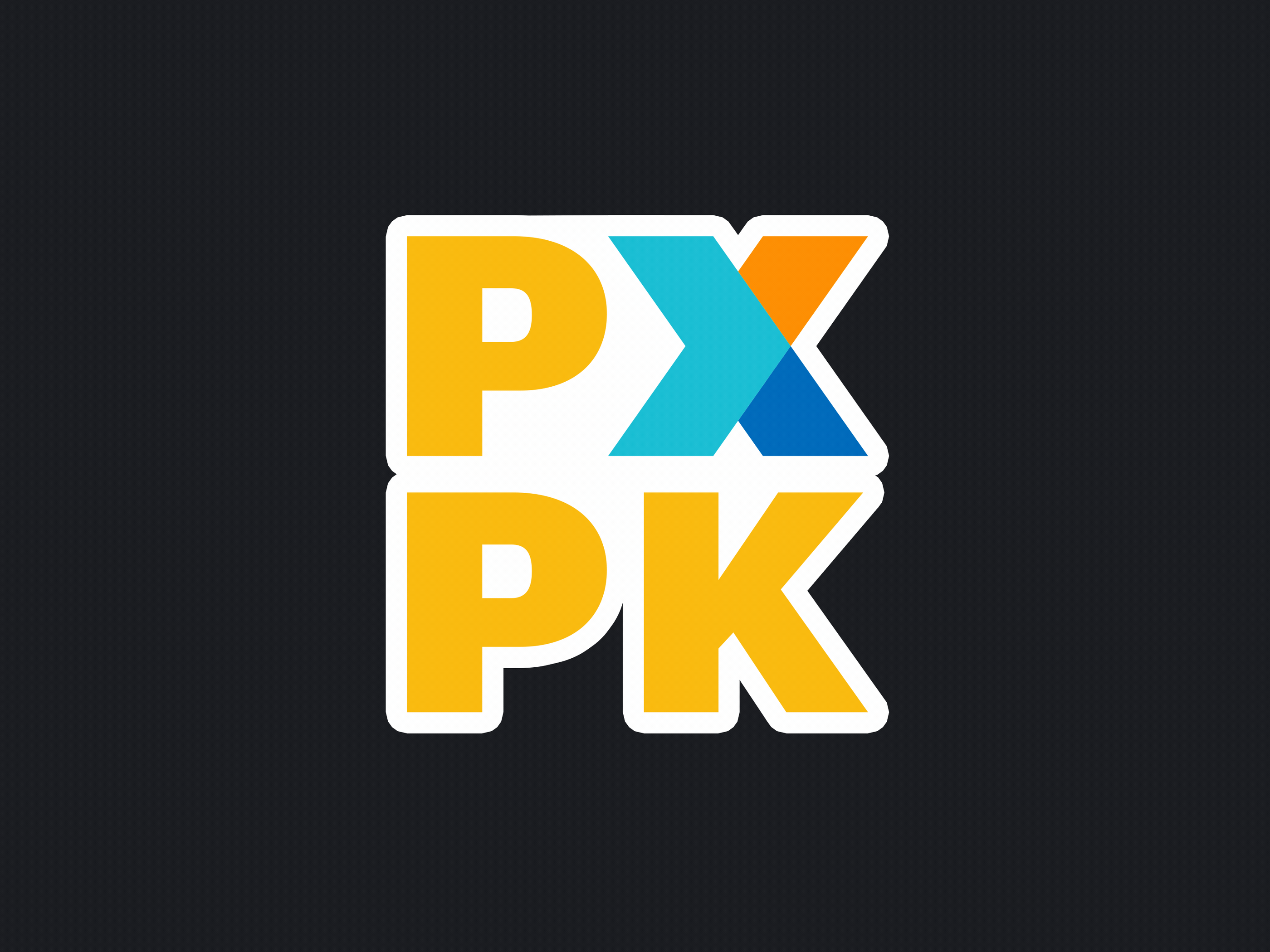 Pixel Park Stickers - PXPK Logo awareness brand branding design forward fun graphic design logo logo animation logo design modern mograph motion graphics movement peel playful type typography x yellow
