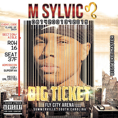'Big Ticket' cover for M Sylvic (Rap Artist) adobe photoshop cover cover art design detail graphic design music cover photoshop portfolio rap