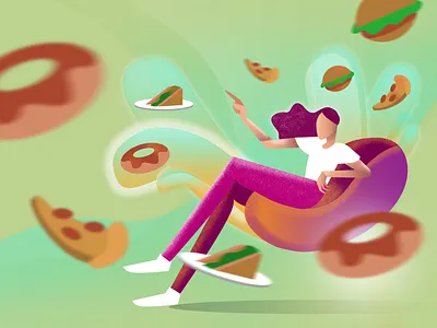 Food Delivery Service Illustration digital illustration drawing editorial illustration food food delivery freelance illustrator graphic design illustration ui ui illustration vector