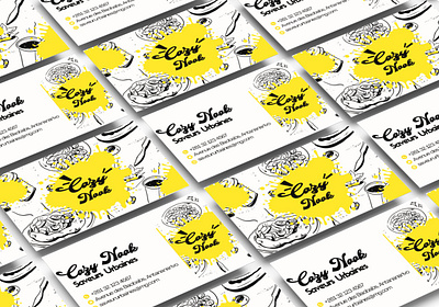 Carte de Visite pour un Restaurant Urbain : 🎨🍽️COZY NOOK 🎨 branding businesscard calmmind creativedesigner dailyui design graphicdesign illustration